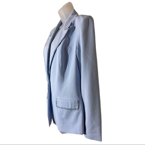 Together Spiegel Vintage 1990s Sky Blue Blazer Sequined Trim 10 - Picture 3 of 16